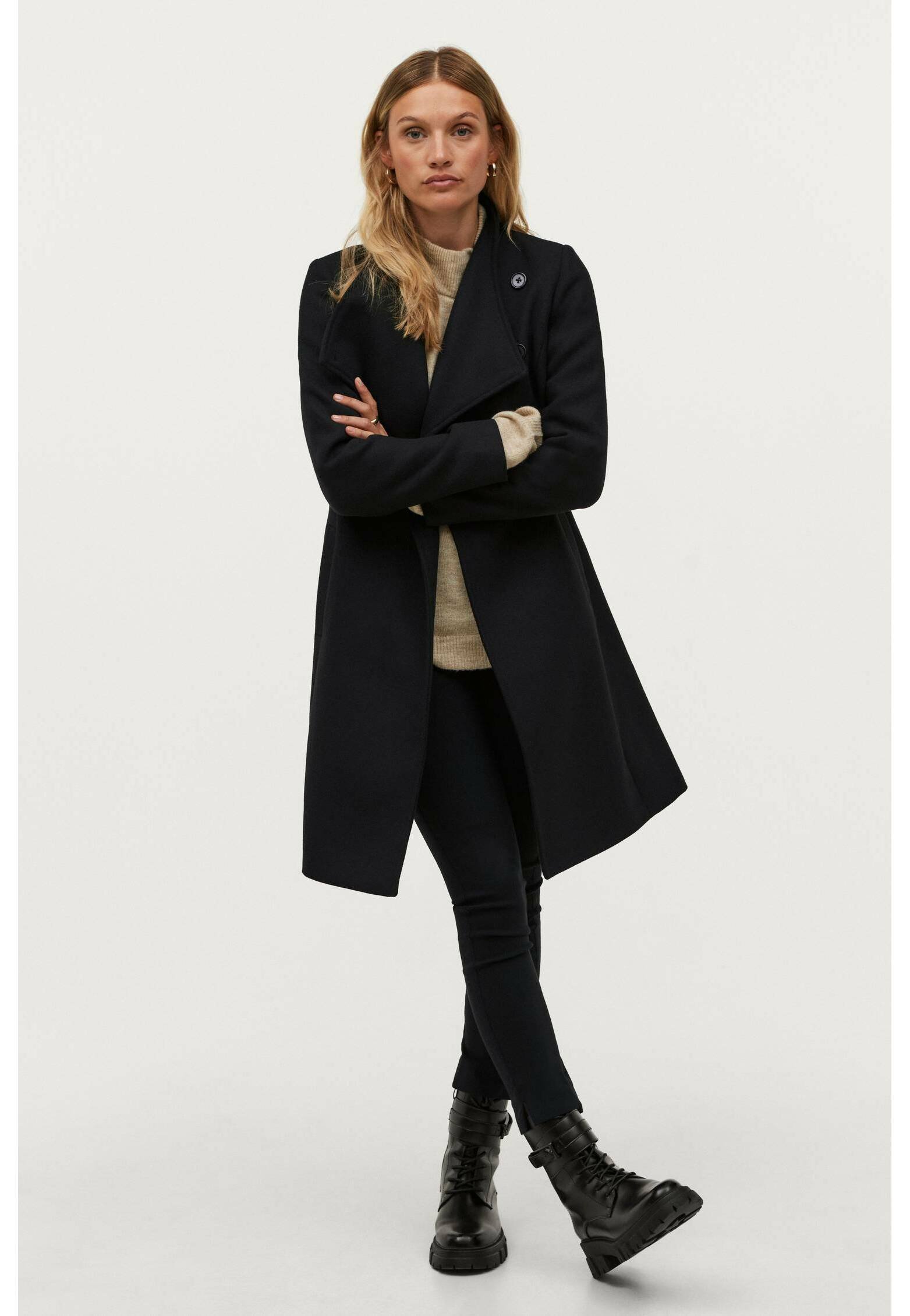 Mantel schwarz ausgestellt Clearance